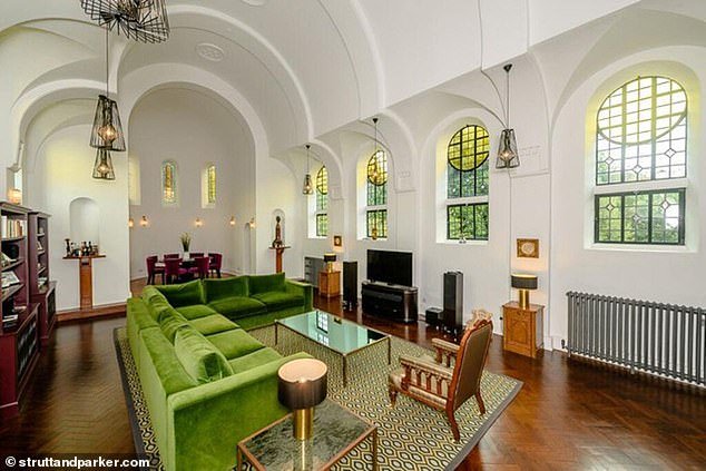 This huge five-bed house carved from a former convent school has been renovated, with the project overseen by celebrity interior designer Naomi Cleaver, £975,000