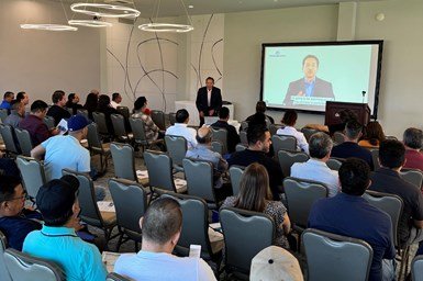 attendees watching a presentation