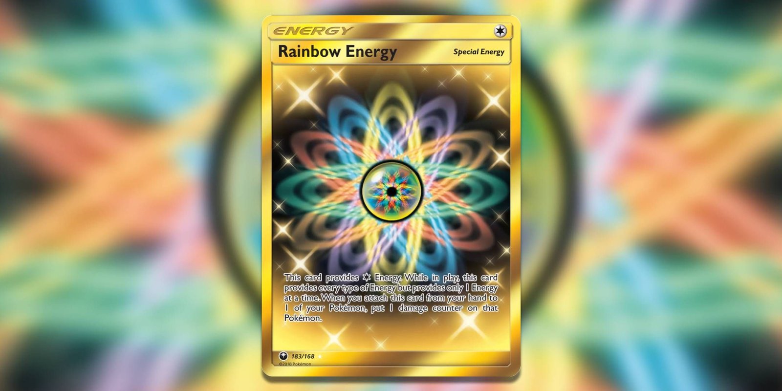 Screenshot of Secret Rare Holo Rainbow Energy Celestial Storm Pokemon TCG.