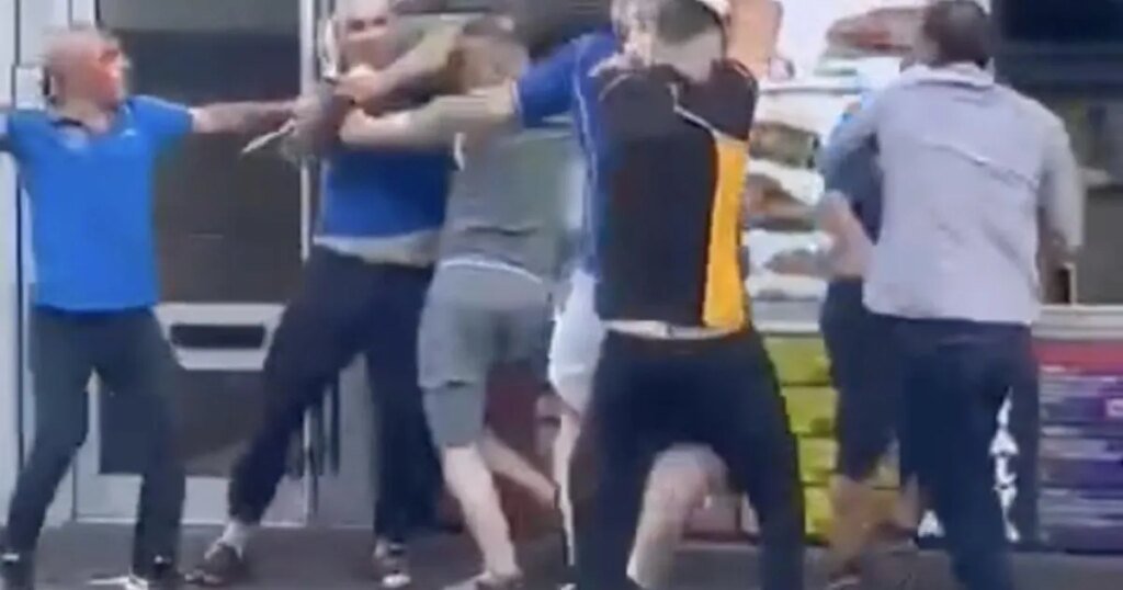 Rivals behind two kebab shops slash each other with metal poles in street brawl | News UK